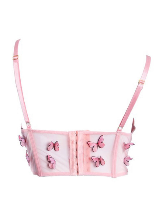 Butterfly Corset Top -Pink