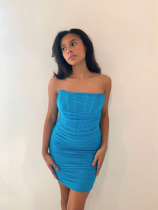 Khloe Mini Dress -Blue