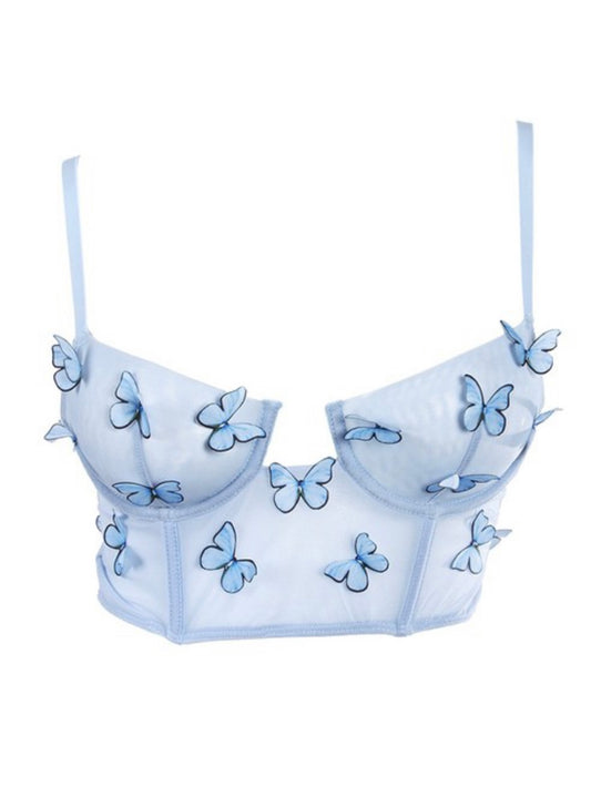 Butterfly Corset Top -Blue